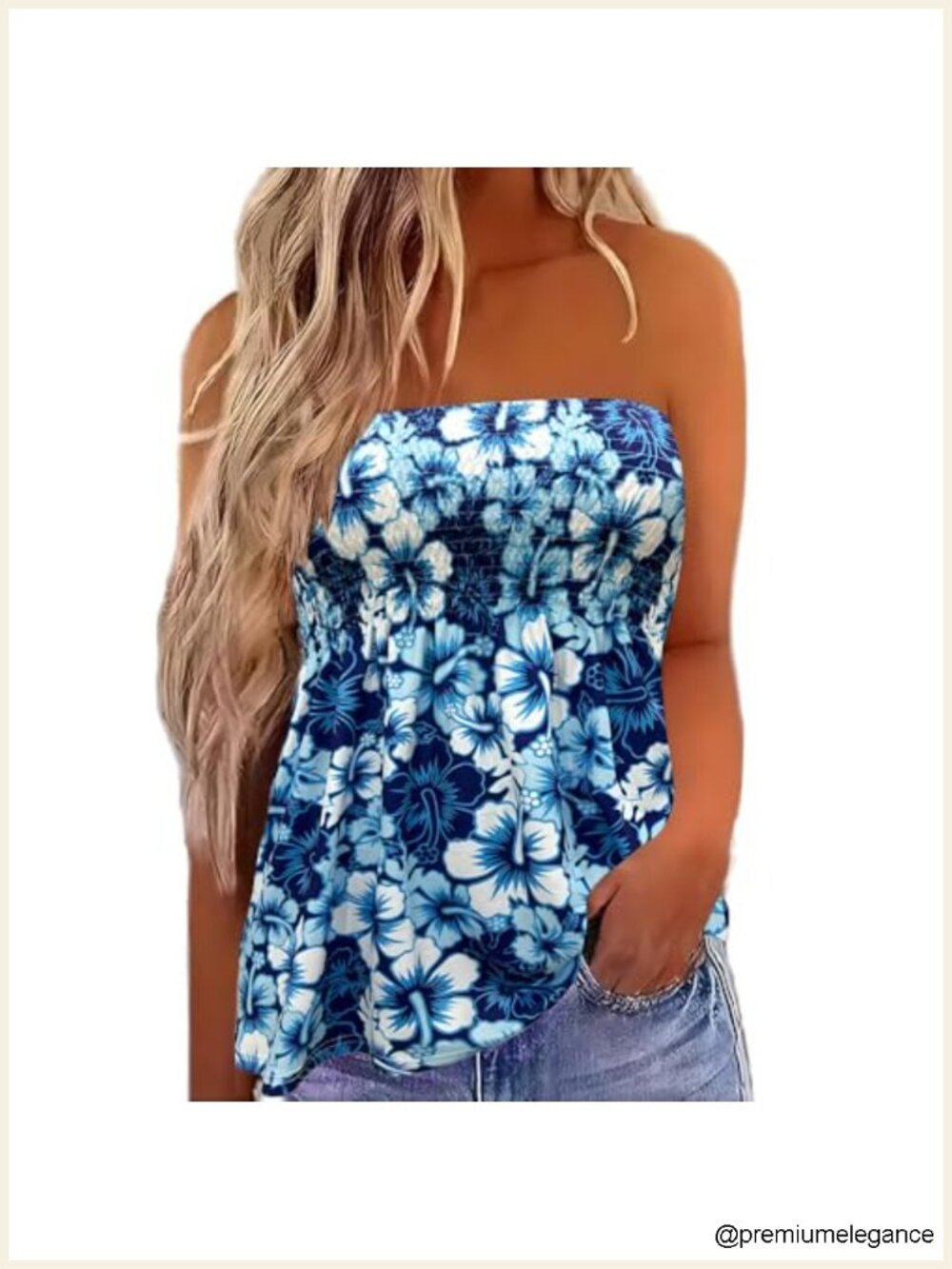 Strapless Pleated Tube Top with Shelf Bra - Summer Blouse